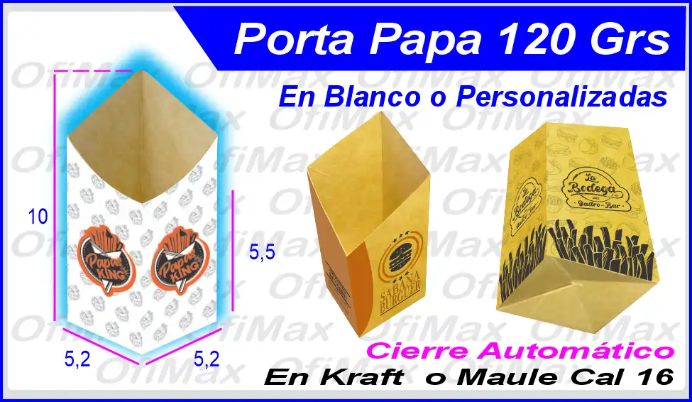 cajas porta papas fritas de 120 grs, Bogota, colombia